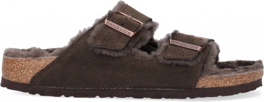 Birkenstock Arizona VL Lammfell Narrow Unisex Pantoffels Mocha