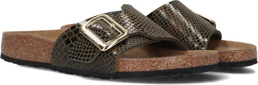 BIRKENSTOCK Slippers Dames Catalina Cushion Buckle Maat: 40 Materiaal: Leatherlook Kleur: Groen