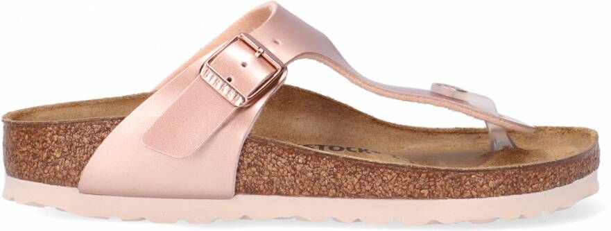 Birkenstock Gizeh Kids Slippers Electric Metallic Copper Regular fit | Goud | Imitatieleer