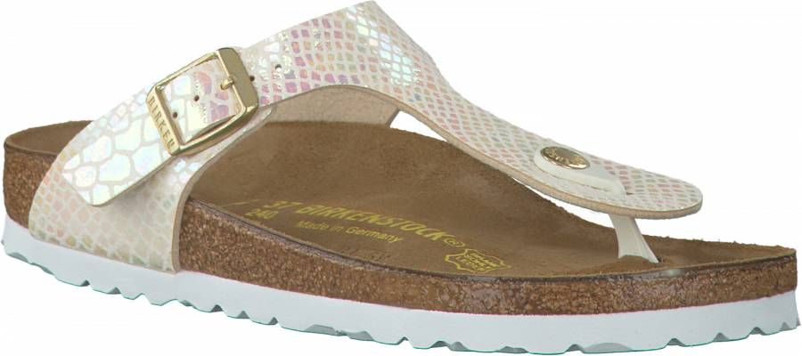 Birkenstock Gizeh Sportieve slippers Meisjes Beige BF Shiny Snake Cream