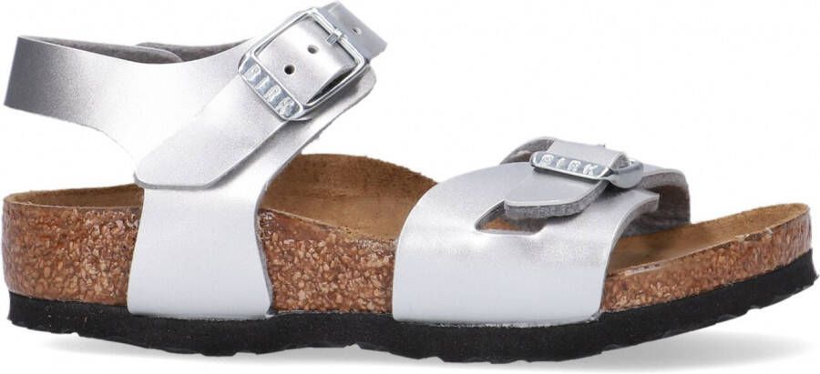 Birkenstock Rio Kids Sandalen Electric Metallic Silver Narrow fit | Zilver | Imitatieleer