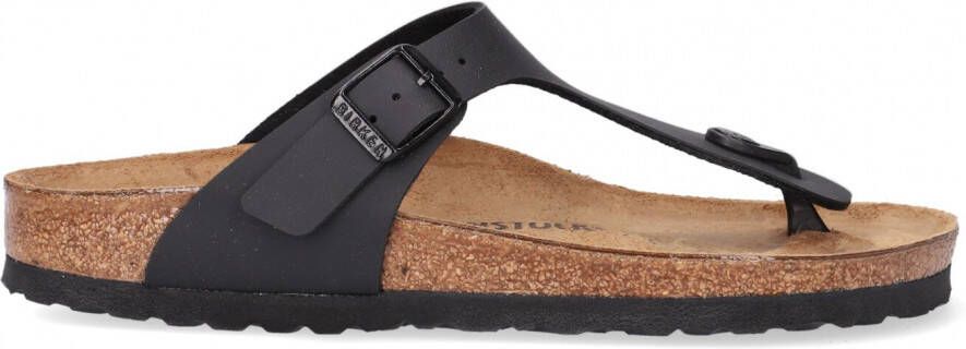 BIRKENSTOCK Teenslippers Gizeh Maat: 40 Materiaal: Leer Kleur: Zwart