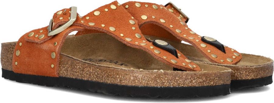 BIRKENSTOCK Teenslippers Dames Gizeh Rivet Border Maat: 38 Kleur: Oranje