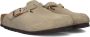 Birkenstock Boston Slippers Kids Suede Taupe Narrow Fit Unisex - Thumbnail 1
