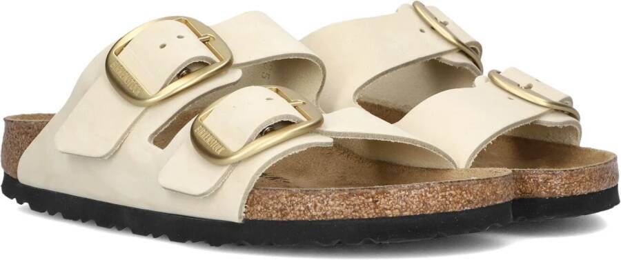 Birkenstock Arizona Big Buckle Leren Sandalen Beige Dames