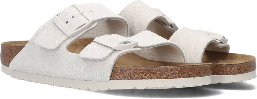 Birkenstock Arizona Antique White Suede Leren Sandalen Beige