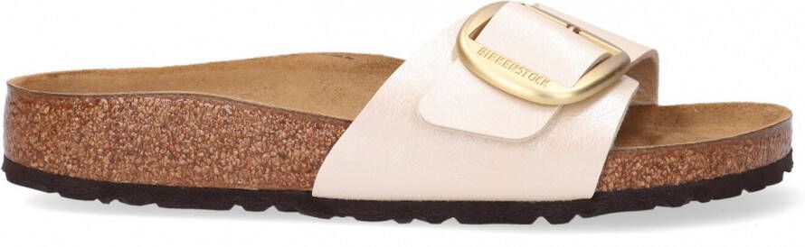 BIRKENSTOCK Slippers Dames Madrid Big Buckle Dames Maat: 40 Materiaal: Leer Kleur: Wit