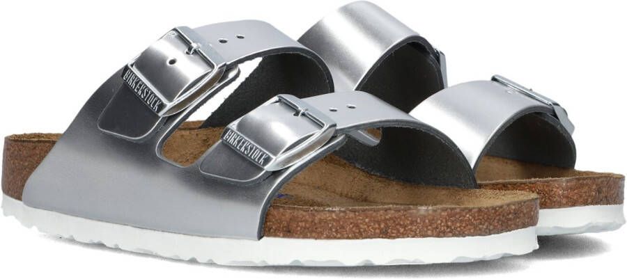 BIRKENSTOCK Slippers Dames Arizona Met Shine Maat: 36 Materiaal: Leer Kleur: Zilver