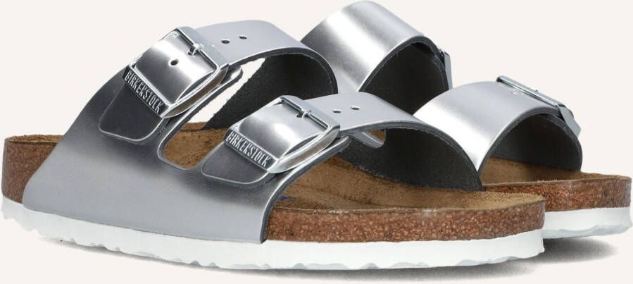 BIRKENSTOCK Slippers Dames Arizona Met Shine Maat: 42 Materiaal: Leer Kleur: Zilver