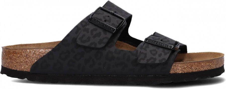 Birkenstock Arizona Leopard Black Narrow BF Sandalen met Luipaardprint 42 Zwart