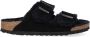 Birkenstock Arizona Shearling Veloursleder Suede Narrow Pantoffels Black - Thumbnail 1
