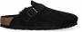Birkenstock Boston Black narrow Shearling Veloursleder Suede Dames Pantoffels Zwart - Thumbnail 1