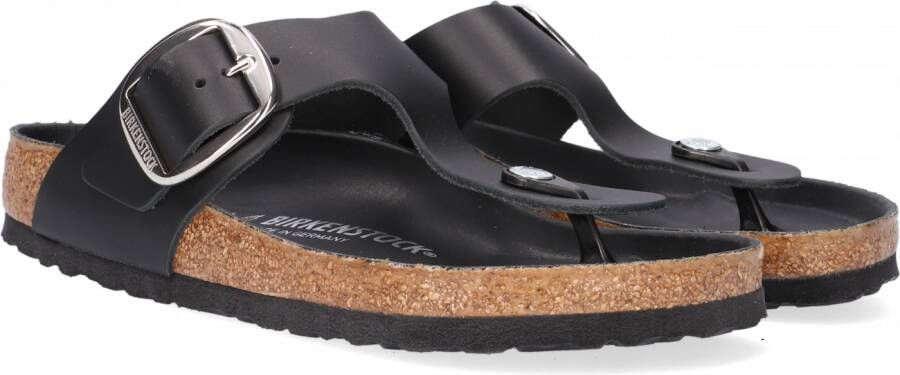 Birkenstock Zwarte Gizeh Big Buckle Slippers