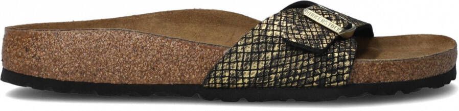 Birkenstock Zwarte Madrid Mf Shiny Python Black N Slippers