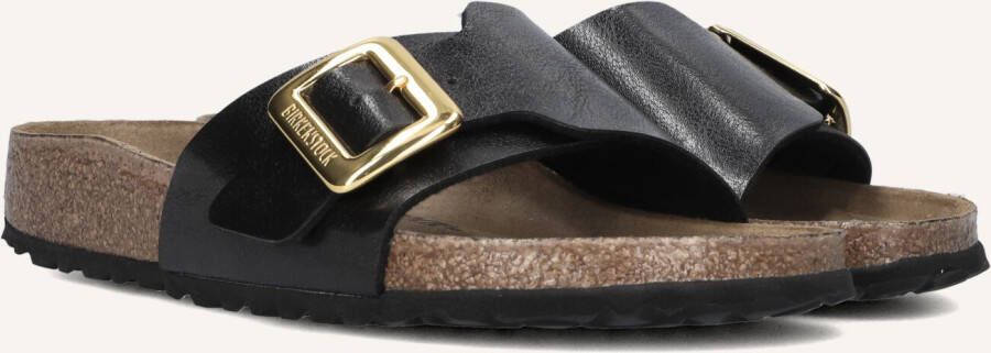 BIRKENSTOCK Slippers Dames Catalina Cushion Buckle Maat: 38 Materiaal: Leatherlook Kleur: Zwart