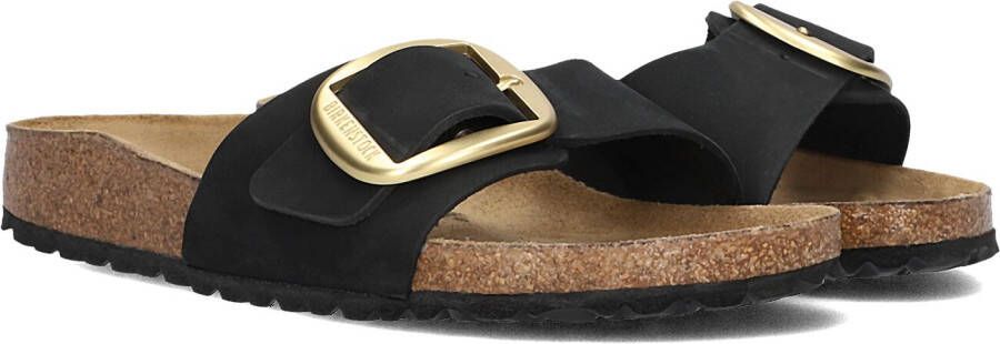 BIRKENSTOCK Slippers Dames Madrid Big Buckle Maat: 37 Materiaal: Nubuck Kleur: Zwart