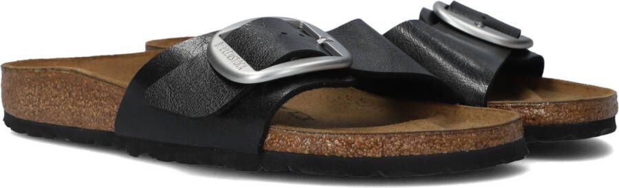 BIRKENSTOCK Slippers Dames Madrid Big Buckle Dames Maat: 38 Materiaal: Leer Kleur: Zwart