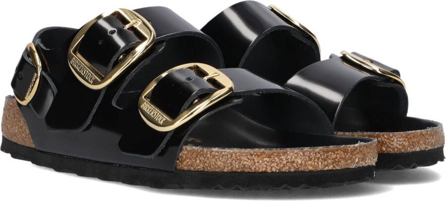BIRKENSTOCK Slippers Dames Milano Big Buckle Dames Maat: 40 Materiaal: Leer Kleur: Zwart