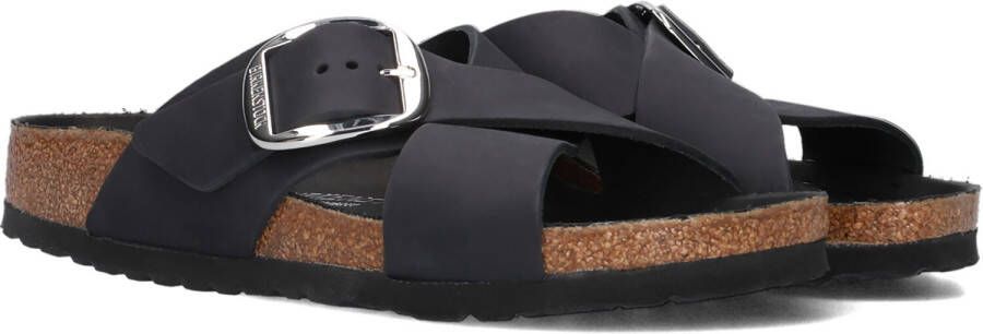 Birkenstock Zwarte Slippers Siena Big Buckle