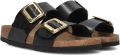 BIRKENSTOCK Slippers Dames Sydney Cushion Buckle Leatherlook Zwart - Zwart