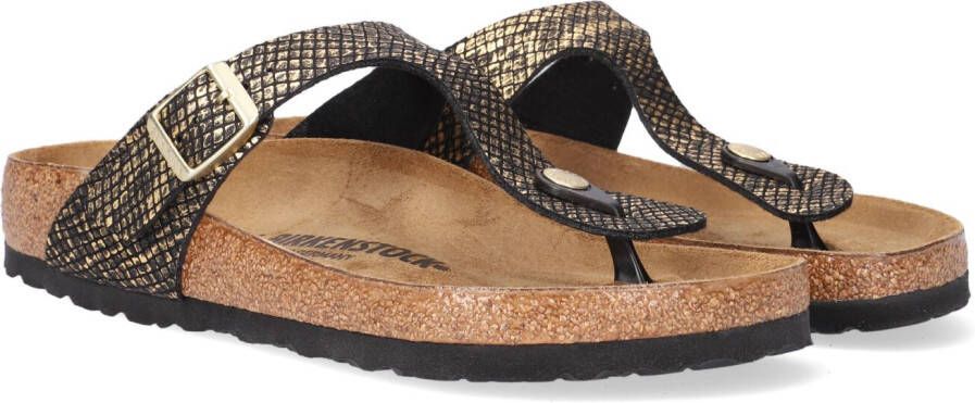 Birkenstock Women's Gizeh BF Shiny Python Sandalen Normal bruin