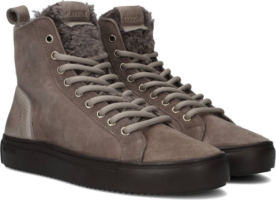 Blackstone Premium Leren Sneaker met Schapenvacht Voering Brown Dames