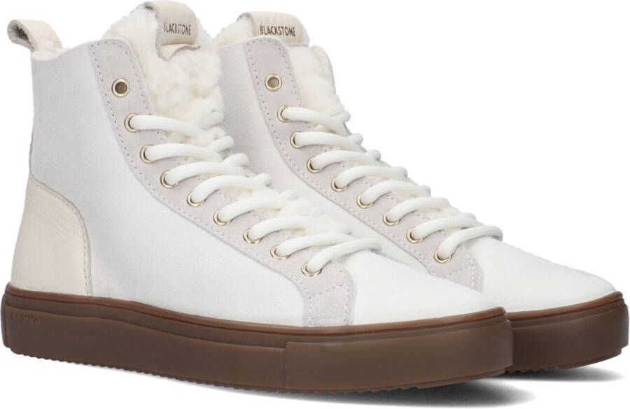 Blackstone Premium Leren Sneaker met Schapenvacht Voering White Dames