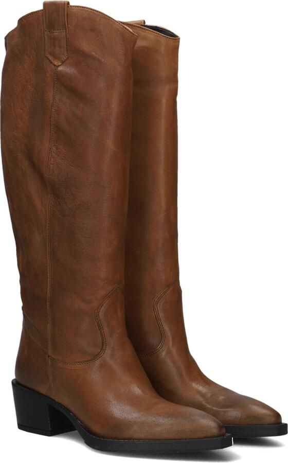 BLASZ Hoge Laarzen Dames 35 Maat: 37 Materiaal: Leer Kleur: Cognac