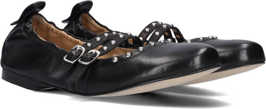 Blasz Zwarte Leren Ballerina's met Studs