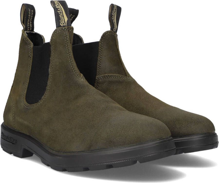 Blundstone Chelsea Laarzen Loop in Stijl met Dark Olive Breast Beatle El Side Boot Input Crust Groen Unisex