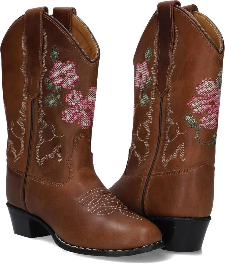 Bootstock Limited Cowboy Boot High Laarzen Leer Meisjes Bruin - Foto 4