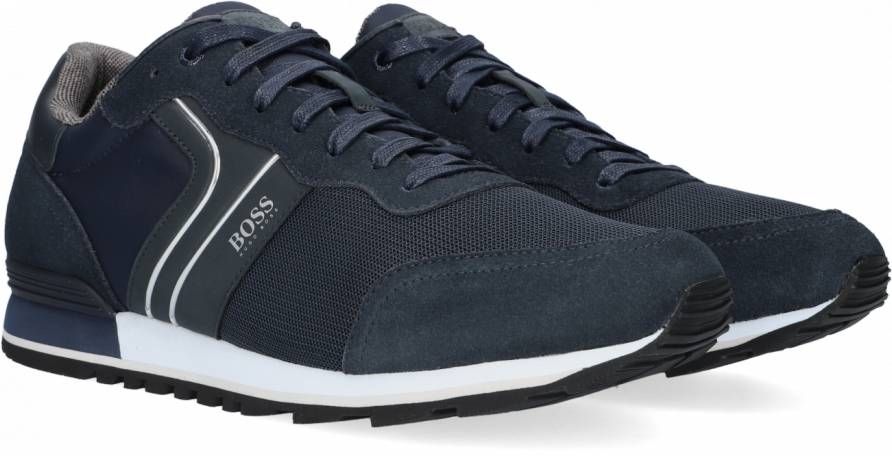 Hugo Boss Parkour Runn Nymx Lage sneakers Leren Sneaker Heren Blauw