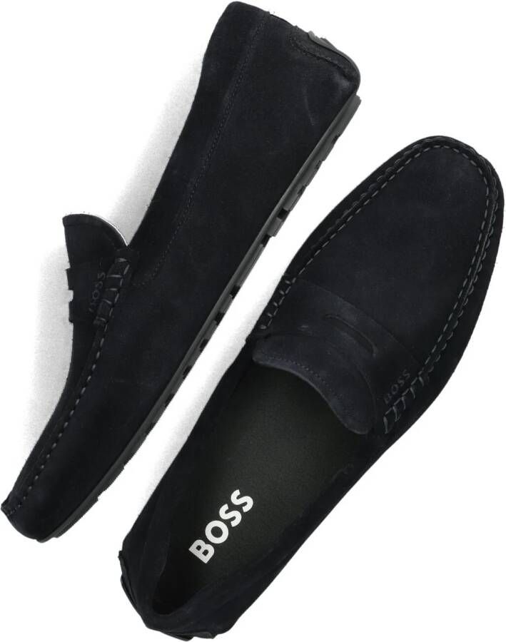 BOSS Mocassins Heren Noel_mocc Maat: 43 Materiaal: Suède Kleur: Blauw