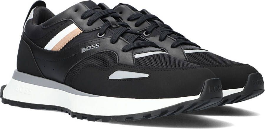 Hugo Boss Sportieve zwarte sneakers met kenmerkende merkstreep Black Heren