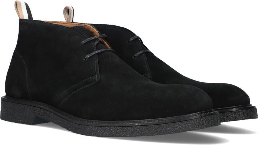 Hugo Boss Suède Veterschoenen met Trendy Design Black Heren