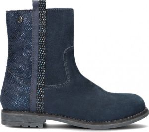 Braqeez Naomi Nova Meisjes Enkellaarsjes Blauw Nubuck Ritssluiting