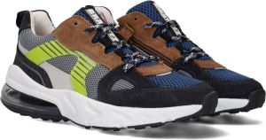 Braqeez 422454 529 Jongens Lage Sneakers Blauw Groen Bruin Leer Veters