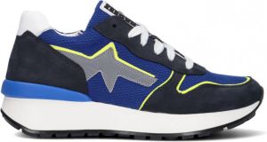 Braqeez 422270 129 Lage Sneakers Blauw Zwart Geel Leer Veters