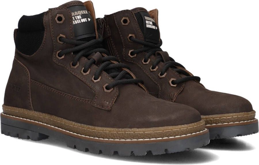 Braqeez 424920-517 Jongens Veterboots Bruin Leer Veters