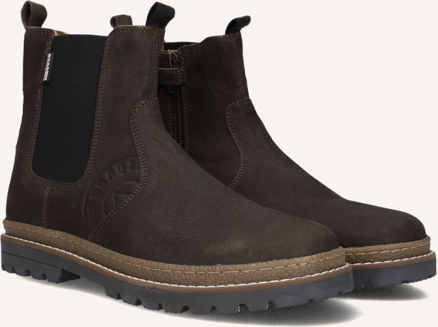 Braqeez 424922-517 Jongens Chelsea Boots Bruin Leer Elastiek Met Rits