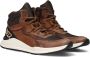Braqeez 421982 513 Hoge Sneakers Bruin Leer Veters - Thumbnail 1