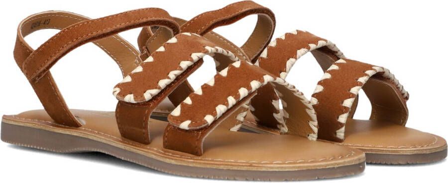 Braqeez 424016-413 Meisjes Sandalen Cognac Leer Klittenband