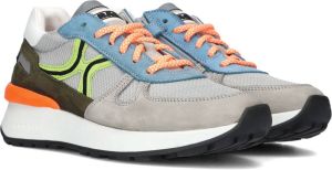 Braqeez 423272-184 Jongens Lage Sneakers Grijs Blauw Groen Nubuck Veters