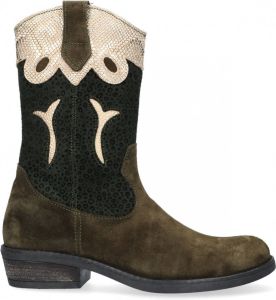 Braqeez Cally Cowboy Meisjes Cowboy Boots Groen Suède Ritssluiting