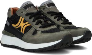 Braqeez 422942-569 Lage Sneakers Groen Geel Leer Veters