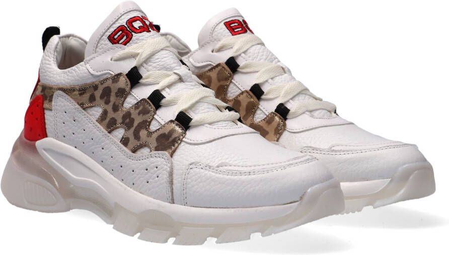 Braqeez 421270-500 Meisjes Lage Sneakers Wit Print Leer Veters