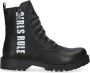 Braqeez 421773-489 Meisjes Biker Boots Zwart Leer Veters - Thumbnail 1