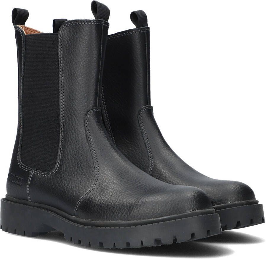 Braqeez 422774 589 Meisjes Chelsea Boots Zwart Leer Ritssluiting