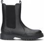 Braqeez 422774-589 Meisjes Chelsea Boots Zwart Leer Ritssluiting - Thumbnail 1