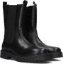 Braqeez 423557-589 Meisjes Chelsea Boots Zwart Leer Elastiek Met Rits - Thumbnail 1